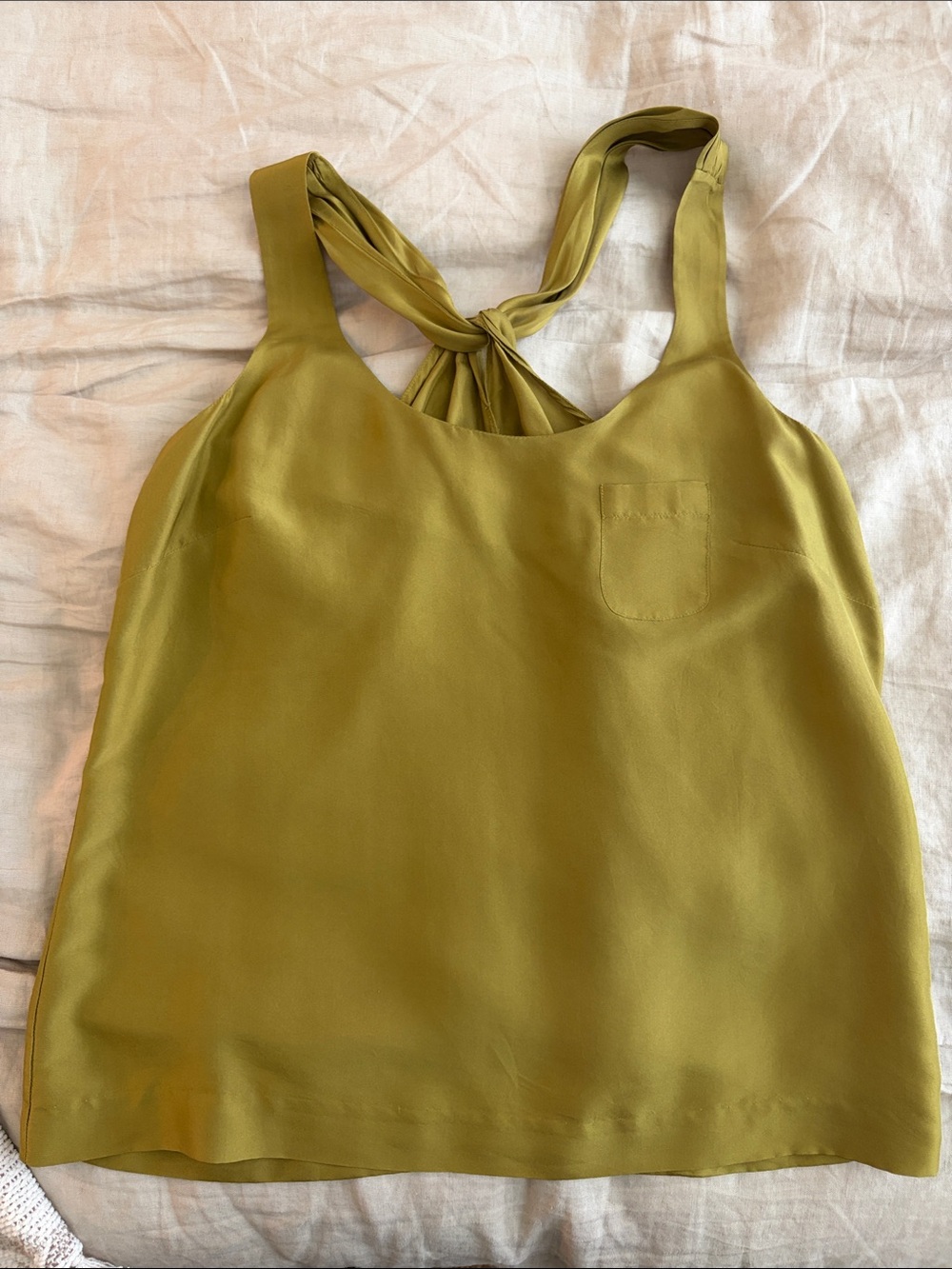 J. Crew Olive 100% Silk Top